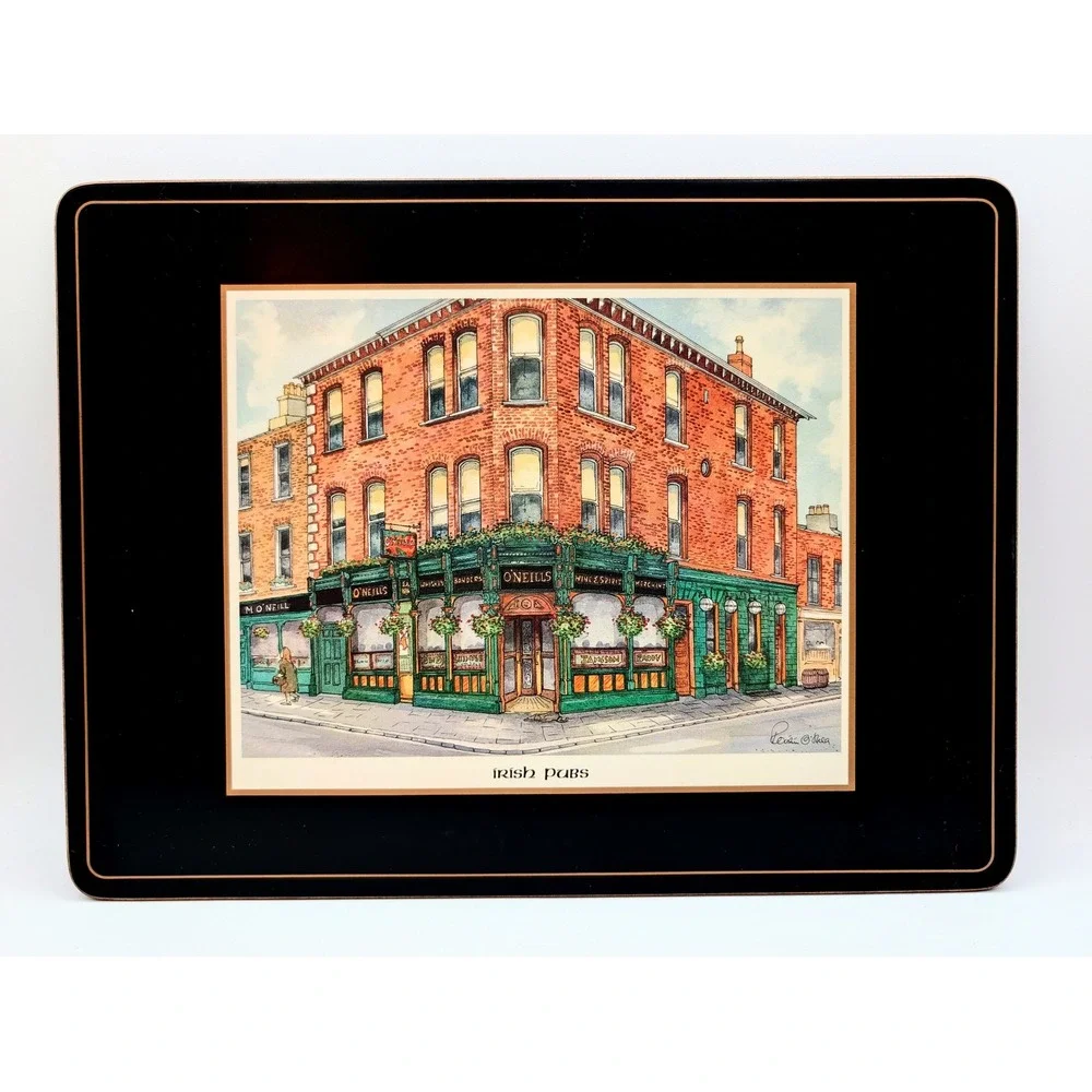 Vintage Pimpernel Irish Pubs Placemats Set of 6 Cork Backed Dublin Scenes